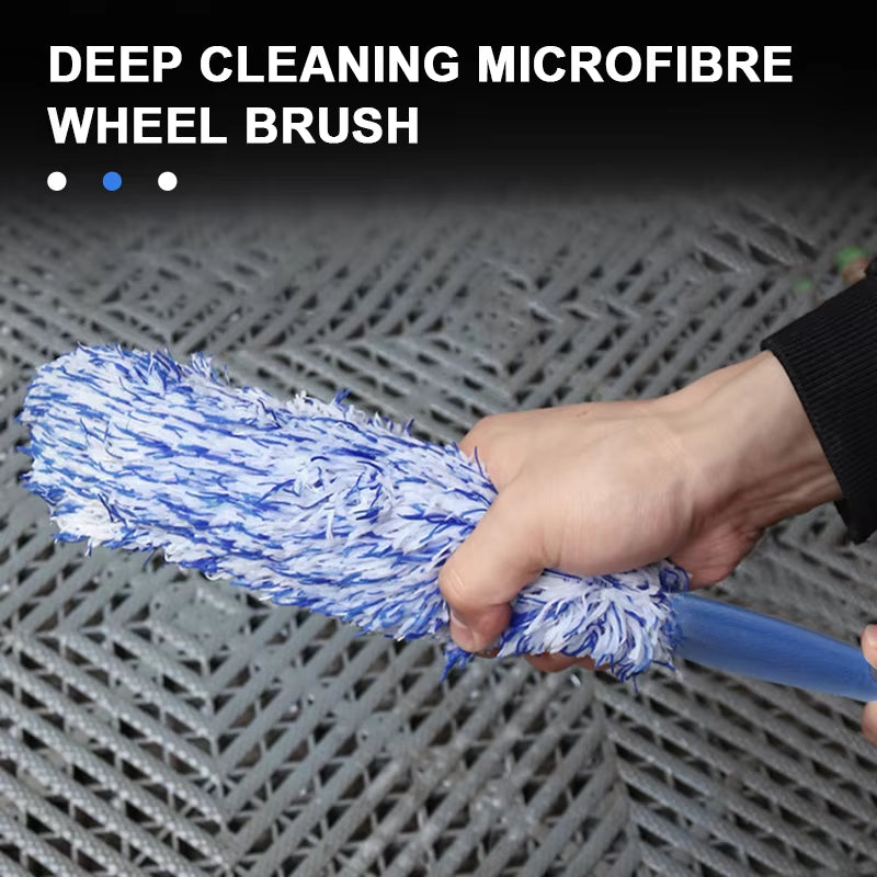 Portable Car Wheel and Tire Rim Cleaning Brush for Detailing and Dust Removal