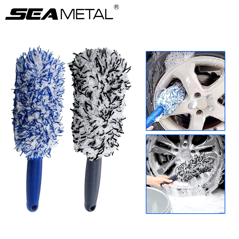 Portable Car Wheel and Tire Rim Cleaning Brush for Detailing and Dust Removal